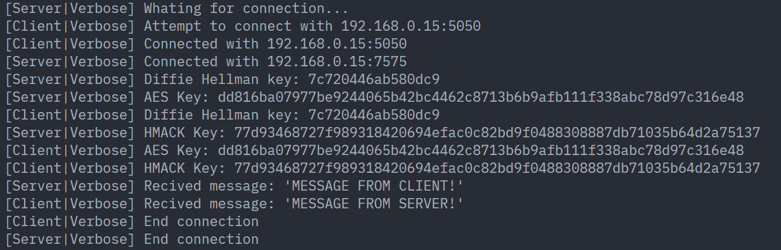 Screenshot of the secure messaging showcase